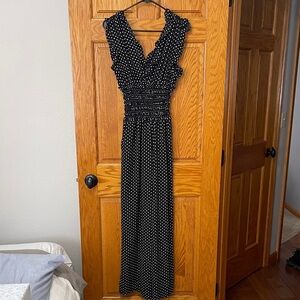 Max Studio Black and White polka dot jumpsuit